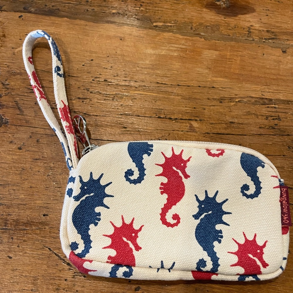 bungalow 360 Seahorse Wristlet Pouch - Red & Blue